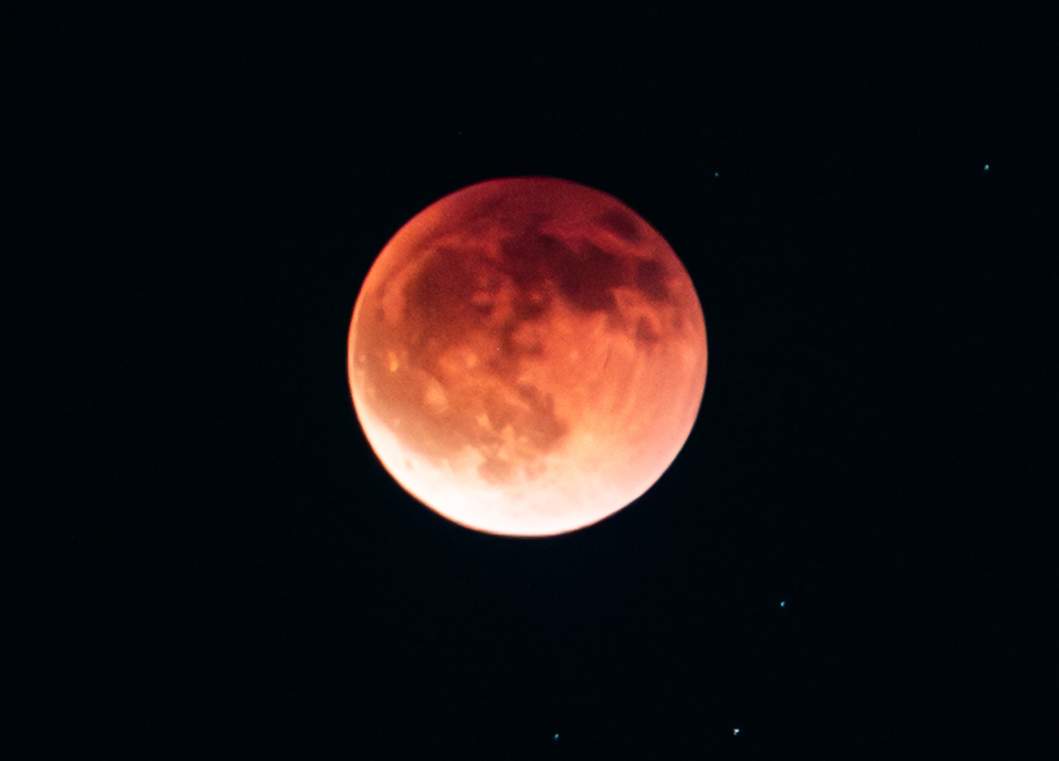 A blood moon during a lunar eclipse